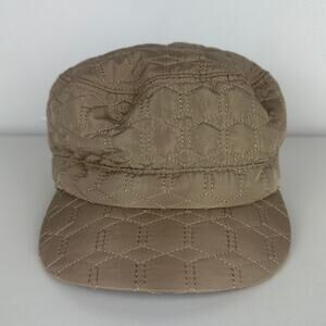 Scala Pronto Womens Quilted Pattern Short Bill Fleece Lined Beige Hat One Size